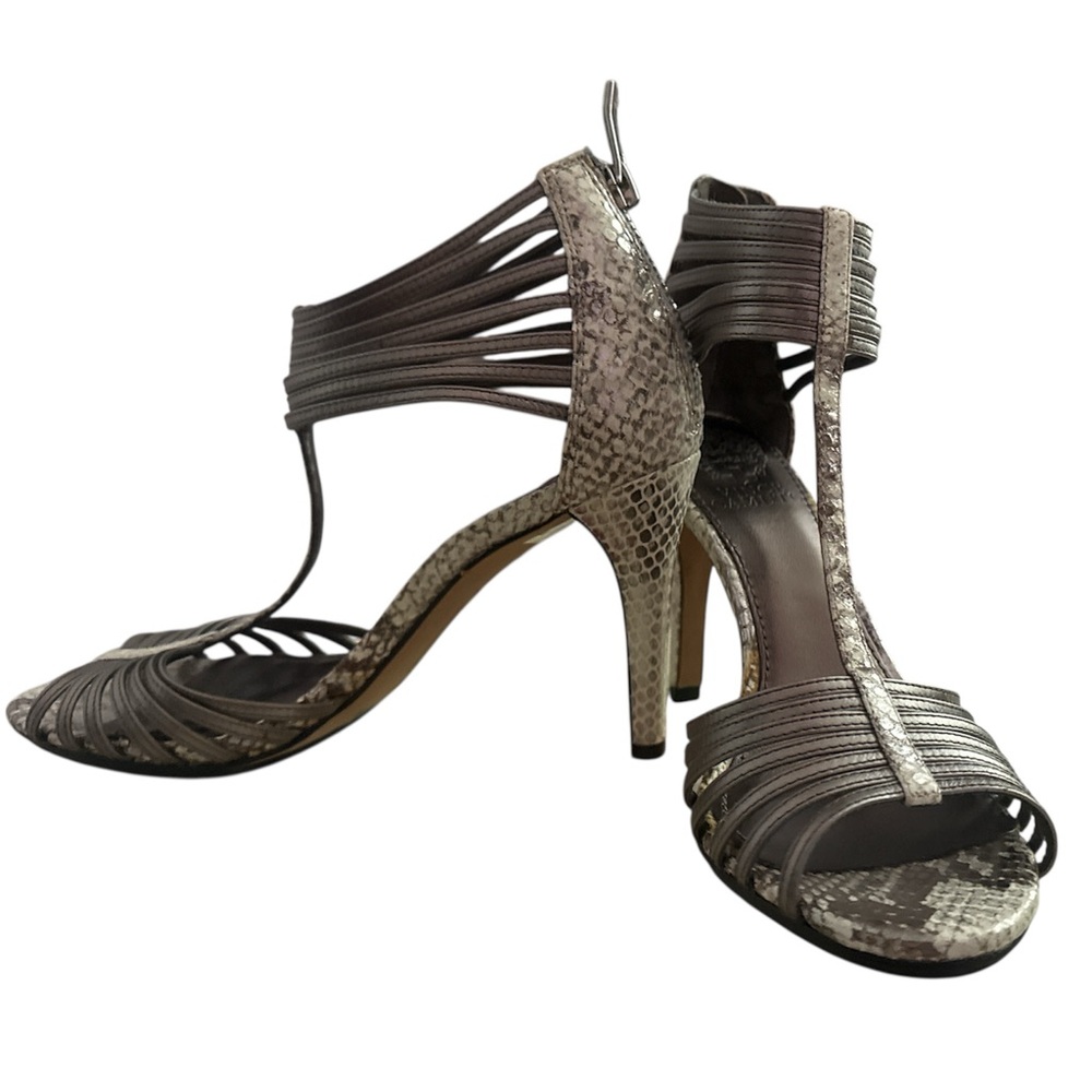 Vince Camuto Elegant Silver Strappy Heels